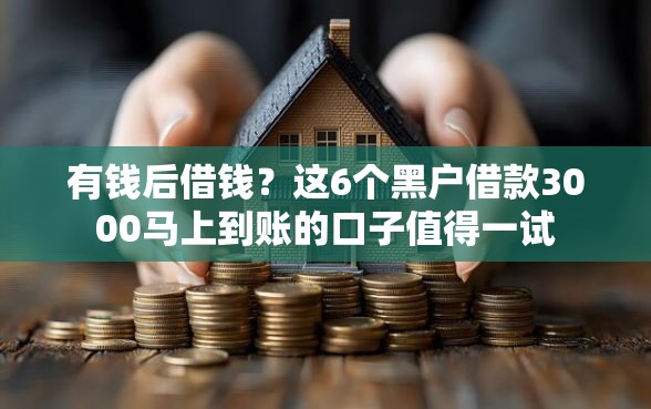 有钱后借钱？这6个黑户借款3000马上到账的口子值得一试