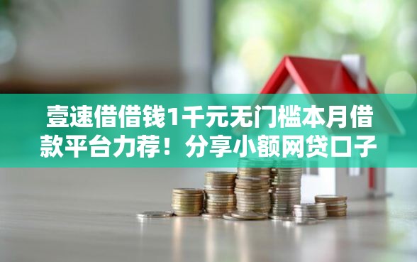 壹速借借钱1千元无门槛本月借款平台力荐！分享小额网贷口子1千元无门槛借款
