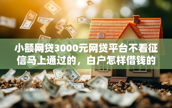 小额网贷3000元网贷平台不看征信马上通过的，白户怎样借钱的6个平台介绍