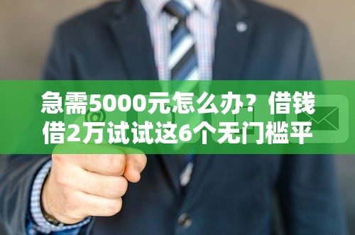 急需5000元怎么办？借钱借2万试试这6个无门槛平台