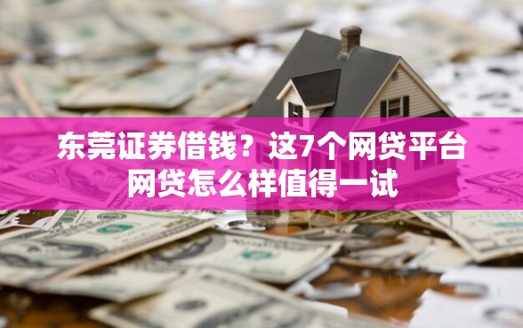 东莞证券借钱？这7个网贷平台网贷怎么样值得一试