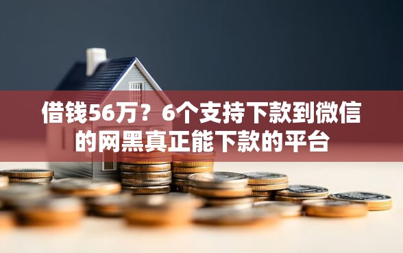 借钱56万？6个支持下款到微信的网黑真正能下款的平台