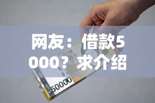 网友：借款5000？求介绍几款黑户高炮口子