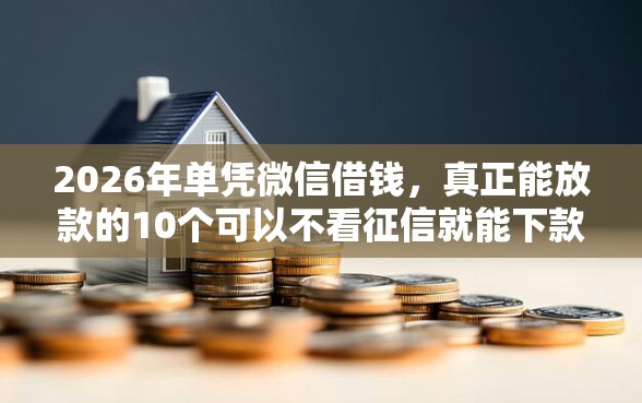 2026年单凭微信借钱，真正能放款的10个可以不看征信就能下款的平台推荐