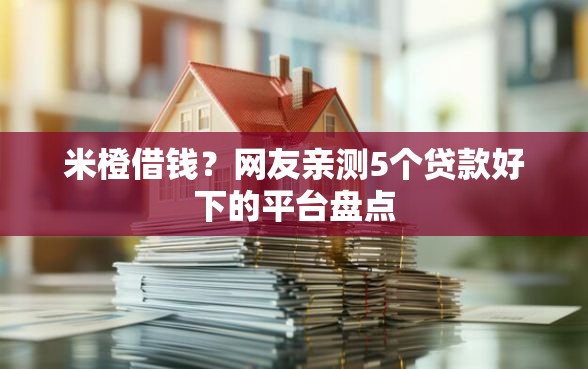 米橙借钱？网友亲测5个贷款好下的平台盘点