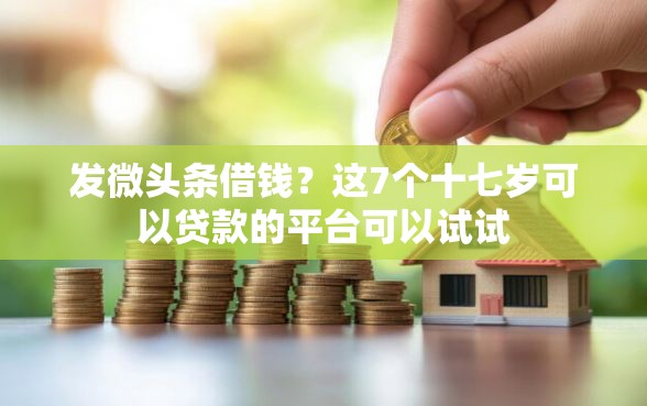 发微头条借钱？这7个十七岁可以贷款的平台可以试试