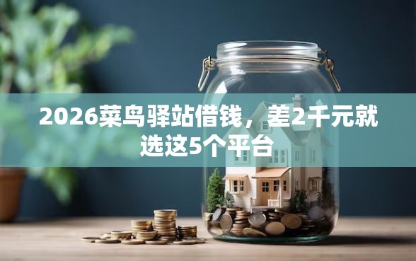 2026菜鸟驿站借钱，差2千元就选这5个平台