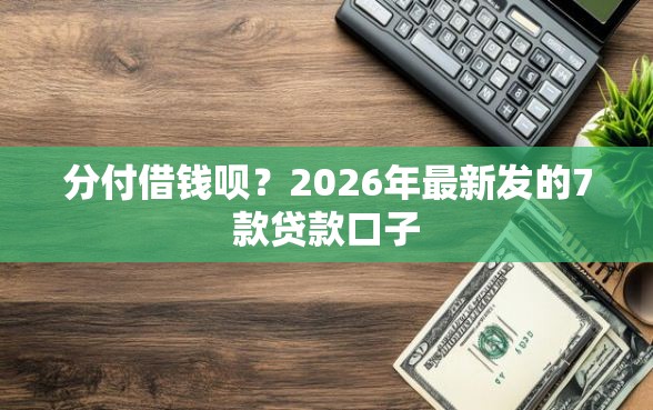 分付借钱呗？2026年最新发的7款贷款口子
