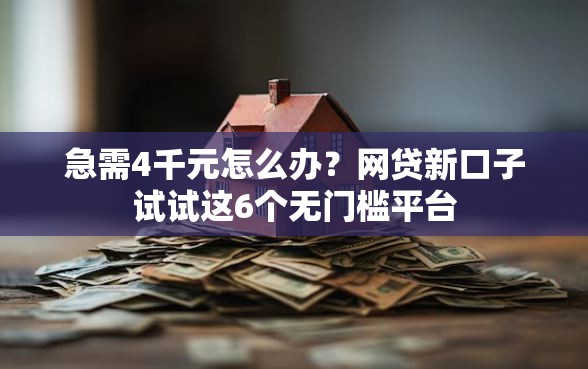 急需4千元怎么办？网贷新口子试试这6个无门槛平台