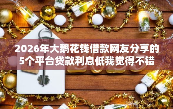 2026年大鹅花钱借款网友分享的5个平台贷款利息低我觉得不错！