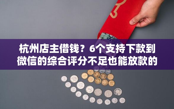 杭州店主借钱？6个支持下款到微信的综合评分不足也能放款的平台