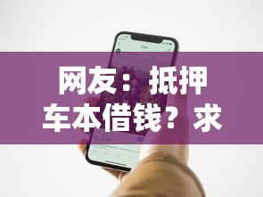 网友：抵押车本借钱？求介绍几款良心的贷款平台