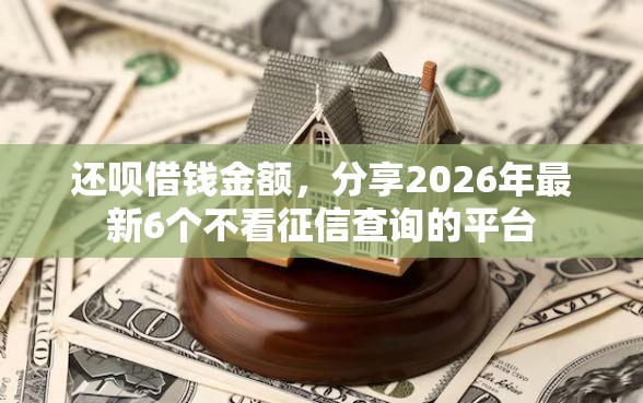 还呗借钱金额，分享2026年最新6个不看征信查询的平台
