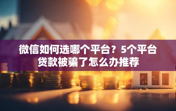 微信如何选哪个平台？5个平台贷款被骗了怎么办推荐