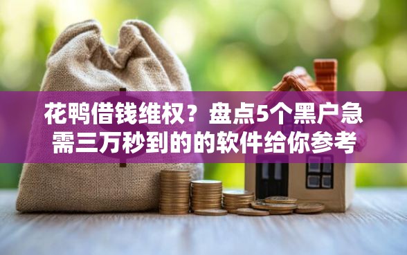 花鸭借钱维权？盘点5个黑户急需三万秒到的的软件给你参考