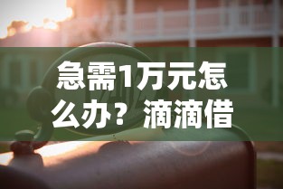 急需1万元怎么办？滴滴借钱日息试试这8个无门槛平台