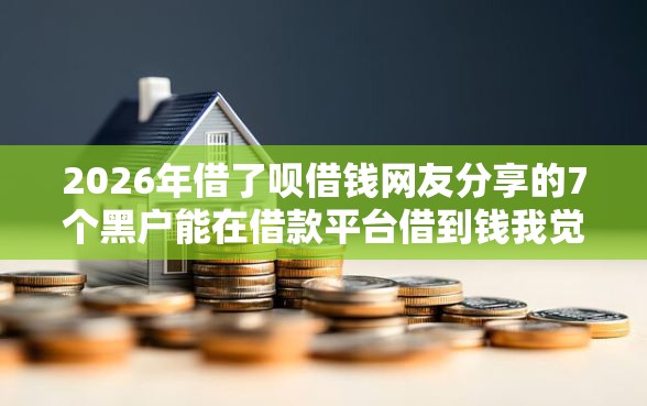 2026年借了呗借钱网友分享的7个黑户能在借款平台借到钱我觉得不错！