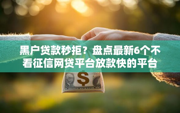 黑户贷款秒拒？盘点最新6个不看征信网贷平台放款快的平台