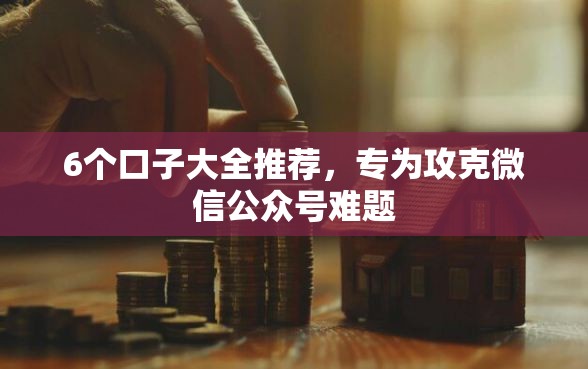 6个口子大全推荐，专为攻克微信公众号难题