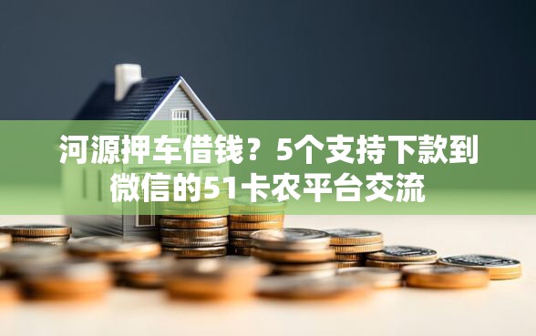 河源押车借钱？5个支持下款到微信的51卡农平台交流