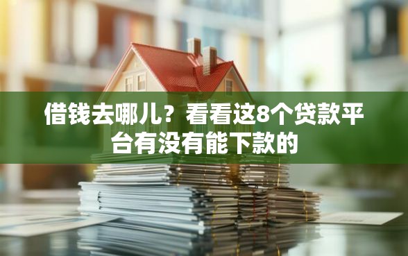 借钱去哪儿？看看这8个贷款平台有没有能下款的
