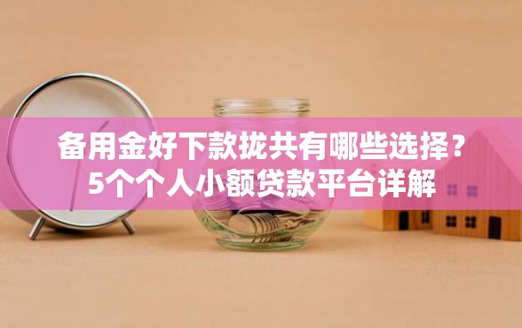 备用金好下款拢共有哪些选择？5个个人小额贷款平台详解