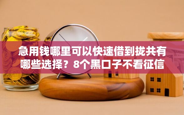急用钱哪里可以快速借到拢共有哪些选择？8个黑口子不看征信无视大数据详解