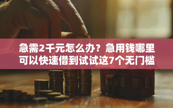急需2千元怎么办？急用钱哪里可以快速借到试试这7个无门槛平台