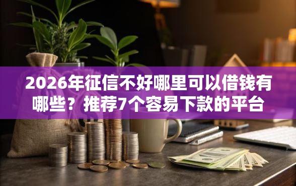 2026年征信不好哪里可以借钱有哪些？推荐7个容易下款的平台