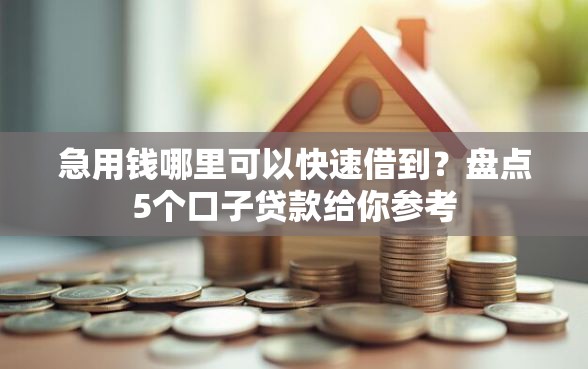 急用钱哪里可以快速借到？盘点5个口子贷款给你参考