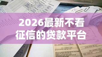 2026最新不看征信的贷款平台，总结十个最容易下款的贷款平台！
