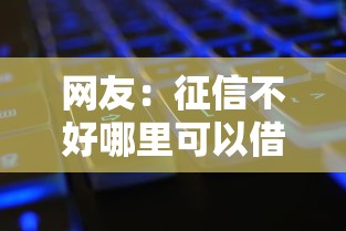 网友：征信不好哪里可以借钱？求介绍几款黑了还能贷款平台