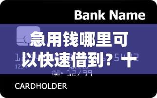急用钱哪里可以快速借到？十个逾期也不怕的分期36期的贷款平台