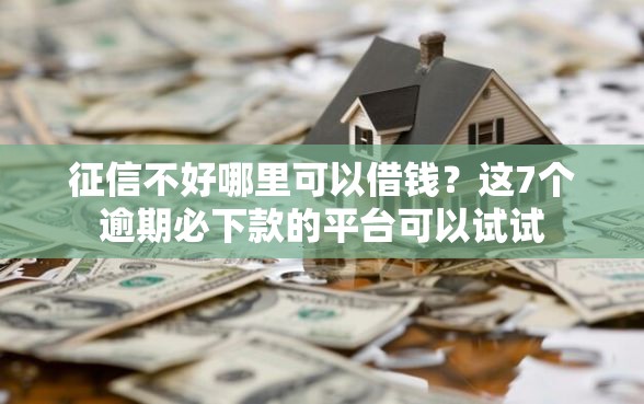 征信不好哪里可以借钱？这7个逾期必下款的平台可以试试