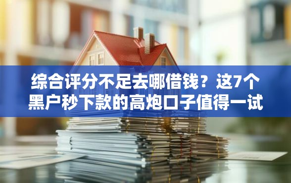 综合评分不足去哪借钱？这7个黑户秒下款的高炮口子值得一试