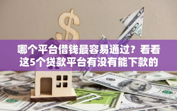 哪个平台借钱最容易通过？看看这5个贷款平台有没有能下款的
