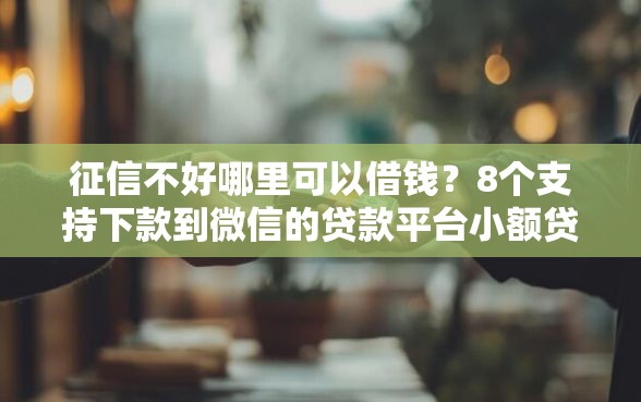 征信不好哪里可以借钱？8个支持下款到微信的贷款平台小额贷款不看征信