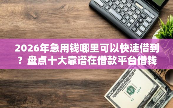 2026年急用钱哪里可以快速借到？盘点十大靠谱在借款平台借钱安全
