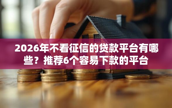 2026年不看征信的贷款平台有哪些？推荐6个容易下款的平台