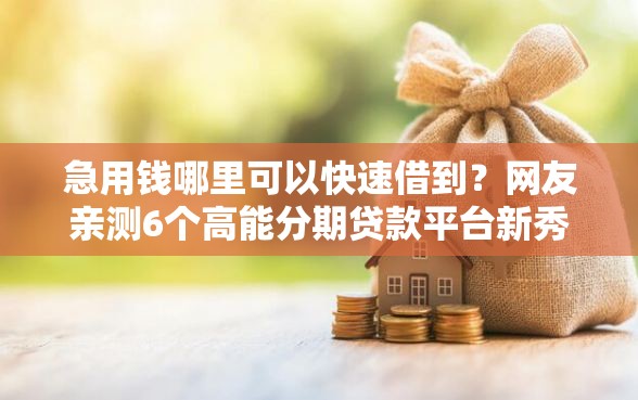 急用钱哪里可以快速借到？网友亲测6个高能分期贷款平台新秀盘点