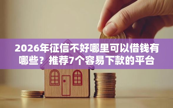 2026年征信不好哪里可以借钱有哪些？推荐7个容易下款的平台