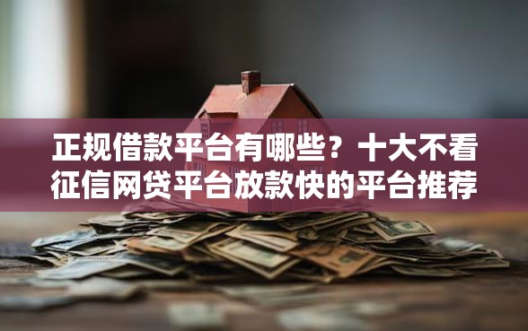 正规借款平台有哪些？十大不看征信网贷平台放款快的平台推荐