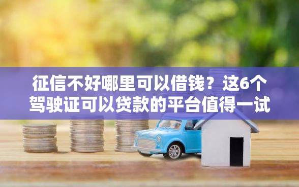 征信不好哪里可以借钱？这6个驾驶证可以贷款的平台值得一试