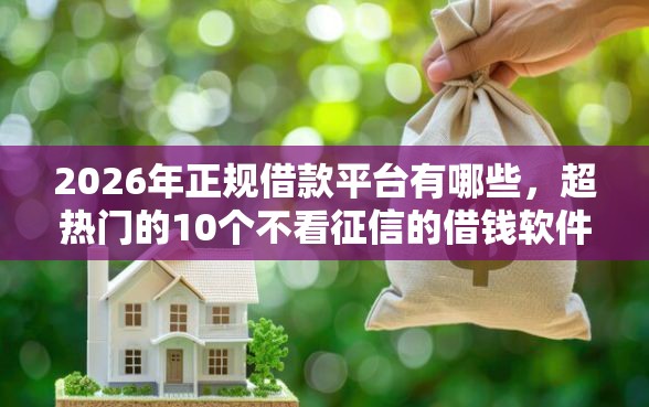 2026年正规借款平台有哪些，超热门的10个不看征信的借钱软件推荐