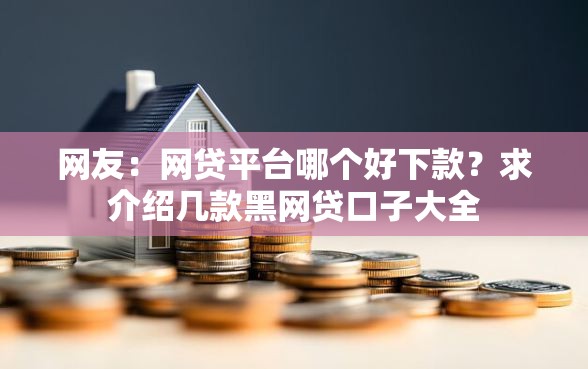 网友：网贷平台哪个好下款？求介绍几款黑网贷口子大全