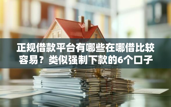 正规借款平台有哪些在哪借比较容易？类似强制下款的6个口子参考