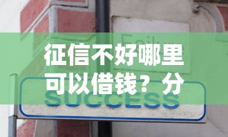 征信不好哪里可以借钱？分享8个6千元无门槛私借平台