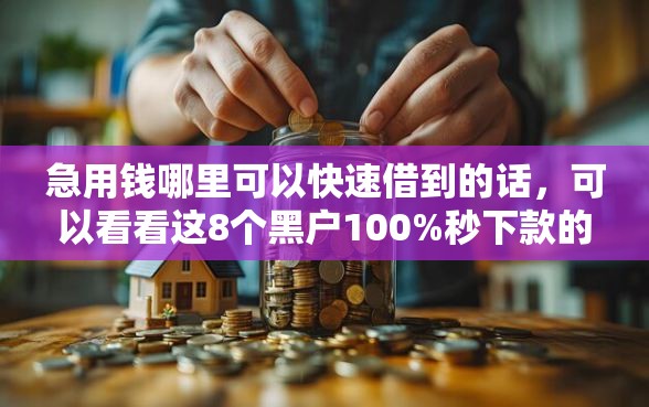 急用钱哪里可以快速借到的话，可以看看这8个黑户100%秒下款的平台