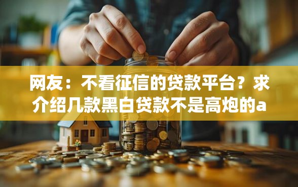 网友：不看征信的贷款平台？求介绍几款黑白贷款不是高炮的app
