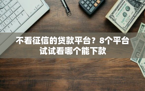 不看征信的贷款平台？8个平台试试看哪个能下款